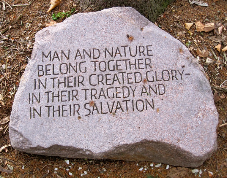 Stone with inscribed quotation from Paul Tillich’s writings